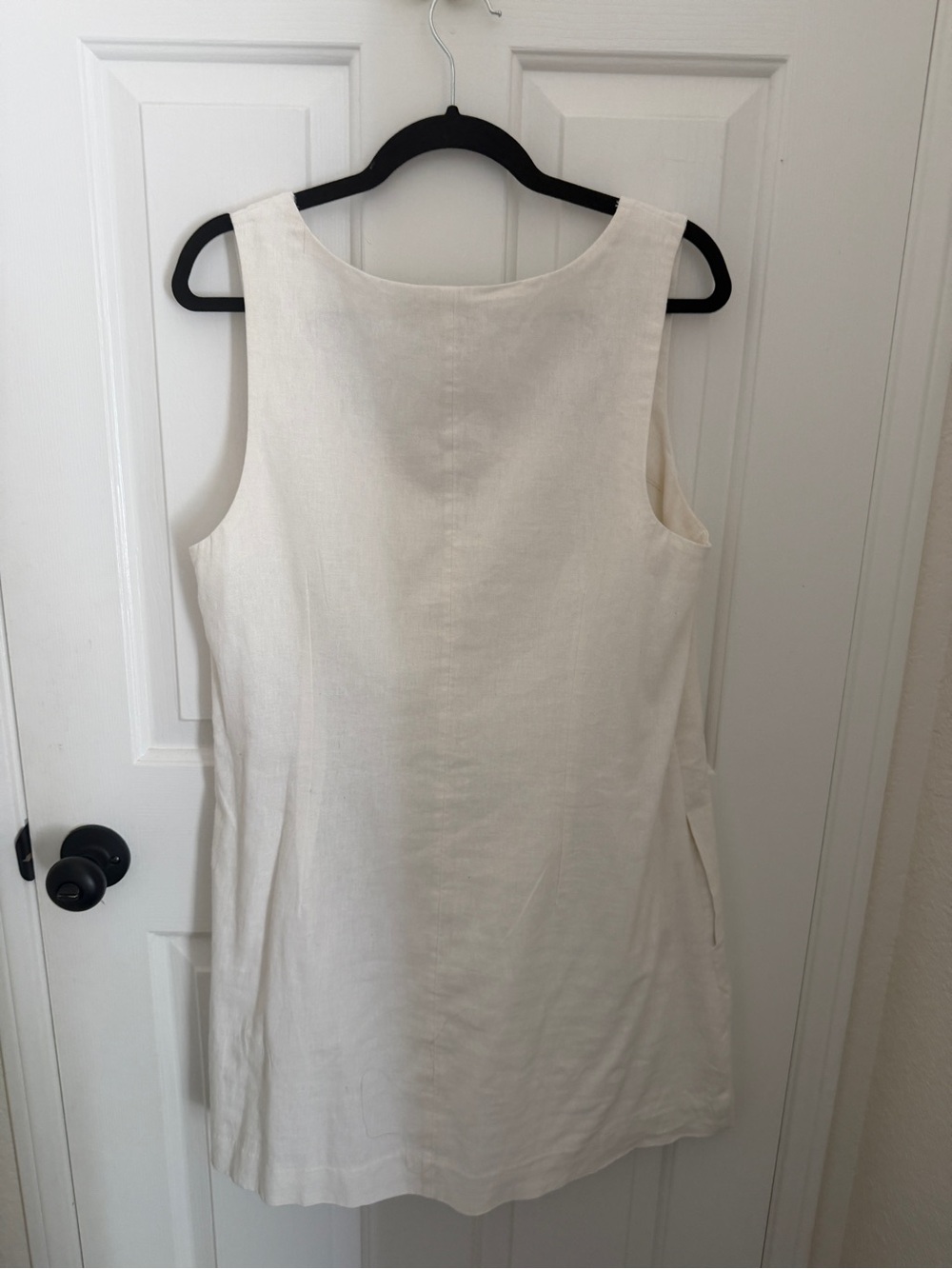Sleeveless Cream mini dress - Classic Women's Linen Blend
